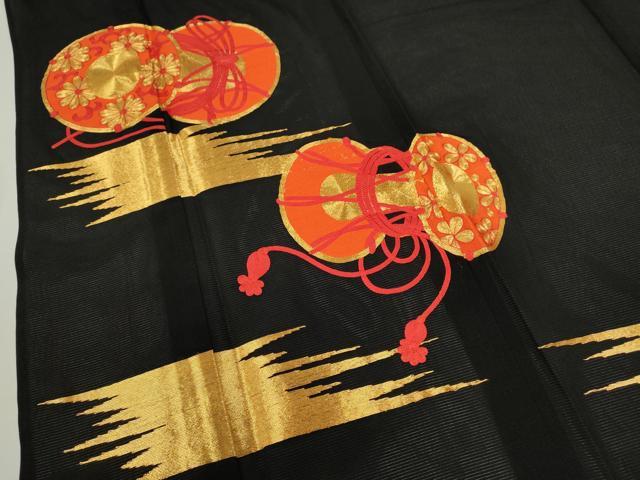 平和屋着物＊夏物　黒留袖　絽　総刺繍　駒刺繍　鼓花唐草文　洗える着物　CABJ2524ze