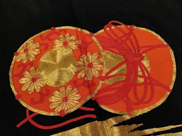 平和屋着物＊夏物　黒留袖　絽　総刺繍　駒刺繍　鼓花唐草文　洗える着物　CABJ2524ze
