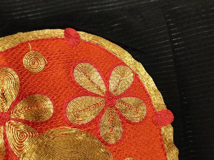 平和屋着物＊夏物　黒留袖　絽　総刺繍　駒刺繍　鼓花唐草文　洗える着物　CABJ2524ze