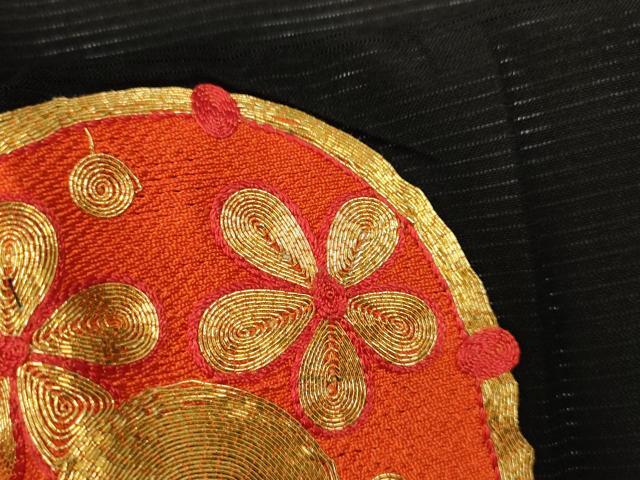 平和屋着物＊夏物　黒留袖　絽　総刺繍　駒刺繍　鼓花唐草文　洗える着物　CABJ2524ze
