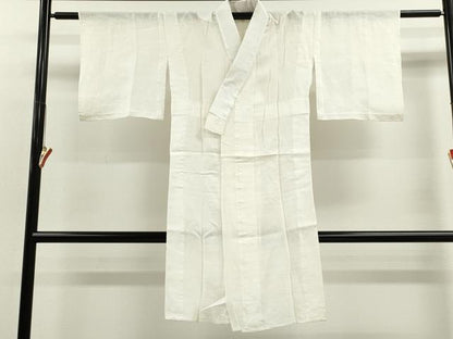 平和屋着物＊夏物　長襦袢　流水笹紋紗　生成り色　麻　逸品　CABJ2529ze