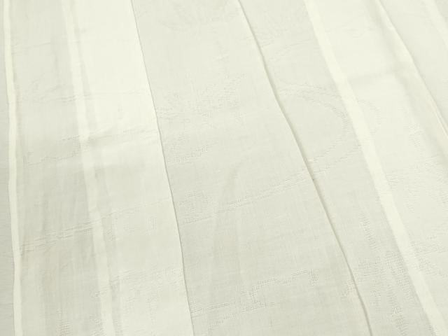 平和屋着物＊夏物　長襦袢　流水笹紋紗　生成り色　麻　逸品　CABJ2529ze