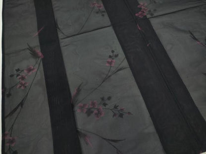 平和屋着物＊夏物　小紋　紗　枝花文　正絹　逸品　未使用　CABJ2532ze