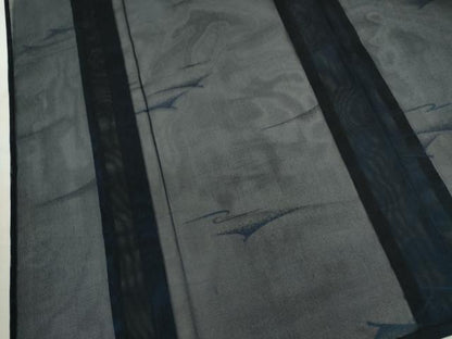 平和屋着物＊夏物　小紋　紗　遠山文　正絹　逸品　CABJ2534ze