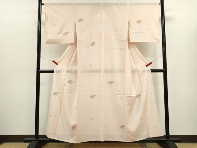 平和屋着物＊夏物　訪問着　絽　扇面草花文　金彩　高島屋扱い　正絹　逸品　CABJ2536ze