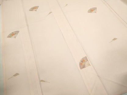 平和屋着物＊夏物　訪問着　絽　扇面草花文　金彩　高島屋扱い　正絹　逸品　CABJ2536ze