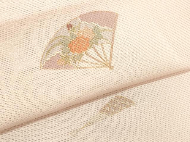 平和屋着物＊夏物　訪問着　絽　扇面草花文　金彩　高島屋扱い　正絹　逸品　CABJ2536ze