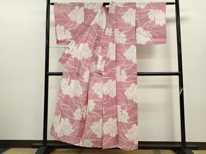 平和屋着物＊夏物　本場小千谷ちぢみ　舞花文　麻　逸品　CABJ2541ze