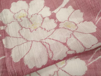 平和屋着物＊夏物　本場小千谷ちぢみ　舞花文　麻　逸品　CABJ2541ze