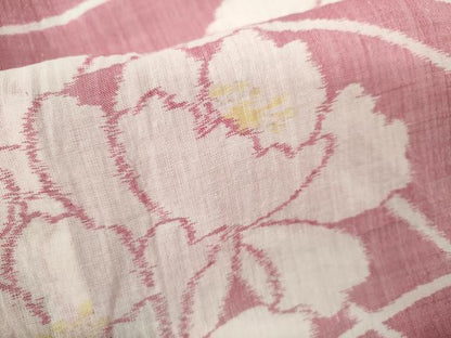 平和屋着物＊夏物　本場小千谷ちぢみ　舞花文　麻　逸品　CABJ2541ze