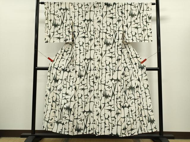 平和屋着物＊夏物　小紋　絽　吉祥文　正絹　逸品　CABJ2545ze