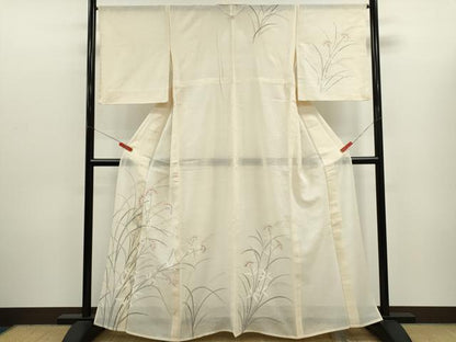 平和屋着物＊夏物　訪問着　紗紬　草花文　ますいわ屋扱い　正絹　逸品　CABJ2546ze