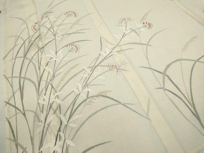 平和屋着物＊夏物　訪問着　紗紬　草花文　ますいわ屋扱い　正絹　逸品　CABJ2546ze