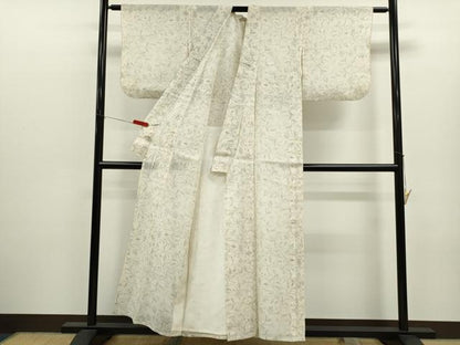 平和屋着物＊夏物　本場大島紬　夏大島　白大島　枝更紗花文　正絹　逸品　CABJ2548ze