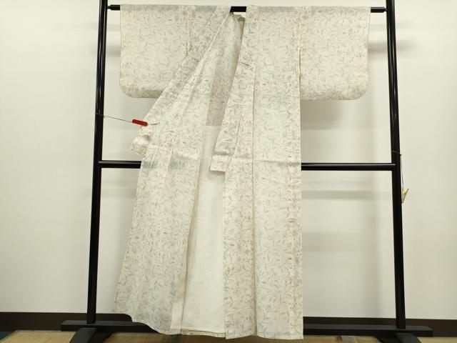 平和屋着物＊夏物　本場大島紬　夏大島　白大島　枝更紗花文　正絹　逸品　CABJ2548ze