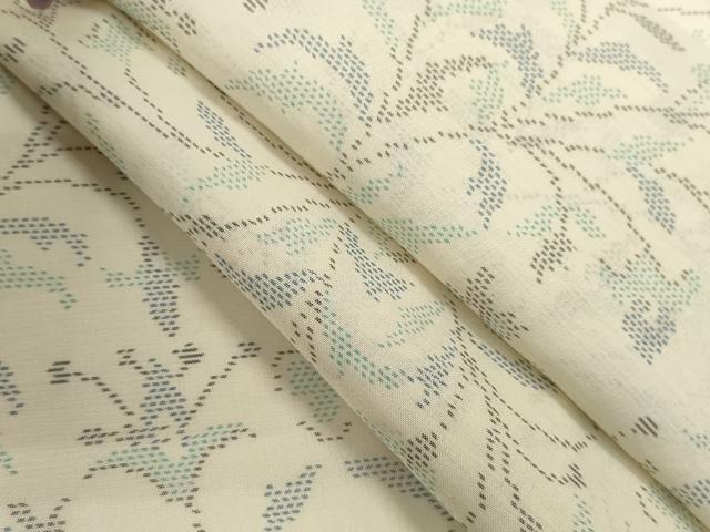 平和屋着物＊夏物　本場大島紬　夏大島　白大島　枝更紗花文　正絹　逸品　CABJ2548ze