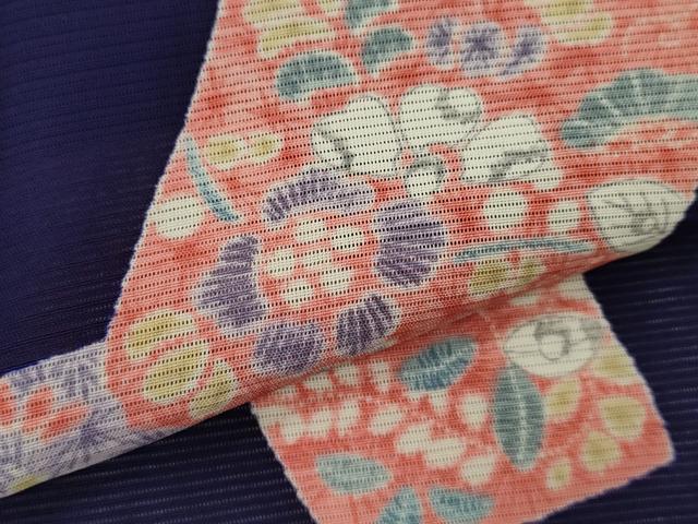 平和屋着物＊夏物　小紋　絽　辻ヶ花　破れ色紙草花文　正絹　逸品　CABJ2550ze