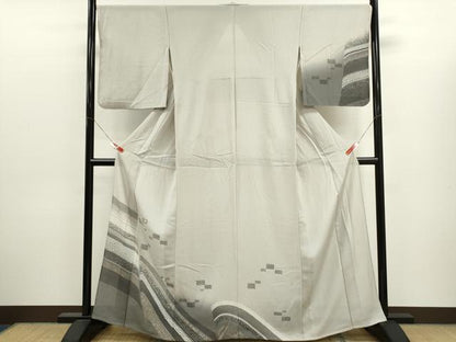平和屋着物＊夏物　訪問着　絽　駒刺繍　吉祥文　金彩　正絹　逸品　CABJ2551ze