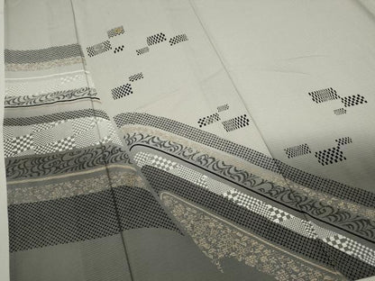 平和屋着物＊夏物　訪問着　絽　駒刺繍　吉祥文　金彩　正絹　逸品　CABJ2551ze
