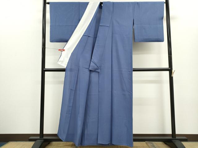 平和屋着物＊夏物　色無地　絽　薄群青色　正絹　逸品　CABJ2552ze