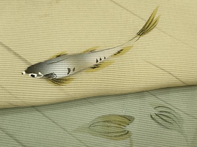 平和屋着物＊夏物　訪問着　絽　手描き　魚　暈し染め　正絹　逸品　CABJ2556ze