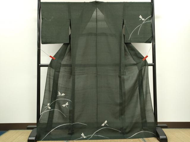 平和屋着物＊夏物　訪問着　紗紬　ロング丈　絞り　トンボ　正絹　逸品　CABJ2557ze