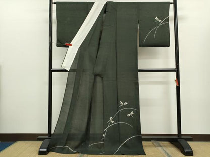平和屋着物＊夏物　訪問着　紗紬　ロング丈　絞り　トンボ　正絹　逸品　CABJ2557ze