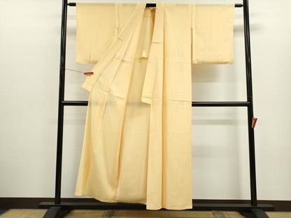 平和屋着物＊夏物　色無地　絽　雄黄色　正絹　逸品　CABJ2560ze