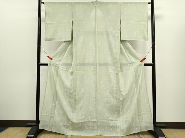 平和屋着物＊夏物　小紋　絽　草花文　正絹　逸品　CABJ2563ze
