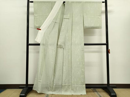 平和屋着物＊夏物　小紋　絽　草花文　正絹　逸品　CABJ2563ze