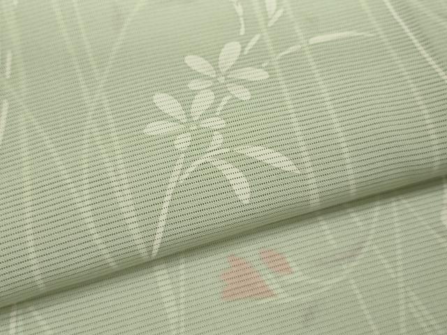 平和屋着物＊夏物　小紋　絽　草花文　正絹　逸品　CABJ2563ze