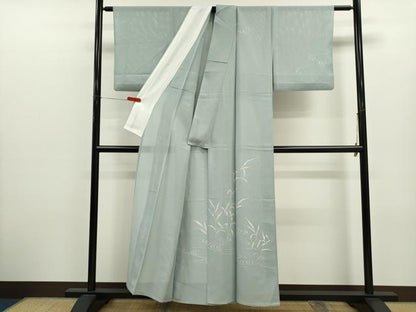 平和屋着物＊夏物　訪問着　絽　流水枝葉文　銀彩　正絹　逸品　CABJ2565ze