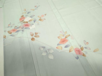 平和屋着物＊夏物　訪問着　絽　枝花文　暈し染め　正絹　逸品　CABJ2569ze