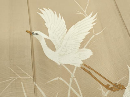 平和屋着物＊夏物　訪問着　絽　手描き　鷺　正絹　逸品　CABJ2576ze