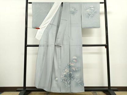 平和屋着物＊夏物　訪問着　絽　刺繍　草木文　暈し染め　正絹　逸品　CABJ2577ze