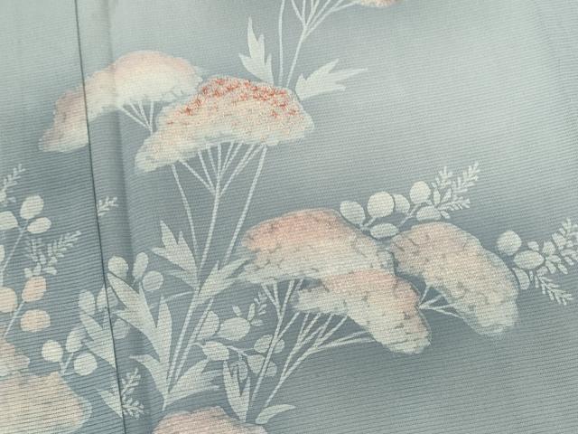 平和屋着物＊夏物　訪問着　絽　刺繍　草木文　暈し染め　正絹　逸品　CABJ2577ze