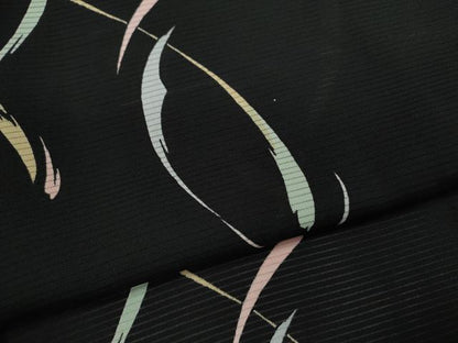 平和屋着物＊夏物　小紋　絽　抽象文　黒地　正絹　逸品　CABJ2579ze