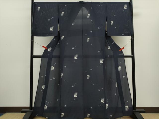 平和屋着物＊夏物　小紋　絽　源氏香舞花文　正絹　逸品　CABJ2580ze