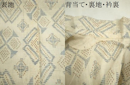 平和屋着物＊夏物　重要無形文化財　越後上布　菱文　苧麻　逸品　CABJ2581ze
