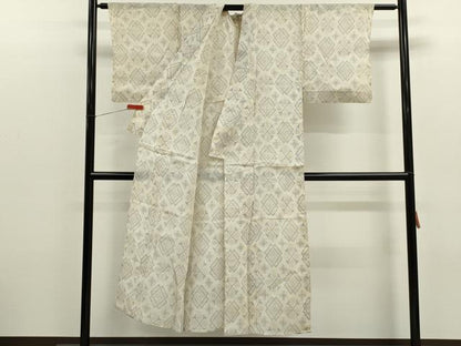 平和屋着物＊夏物　重要無形文化財　越後上布　菱文　苧麻　逸品　CABJ2581ze