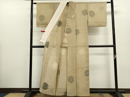 平和屋着物＊夏物　紗紬　舞花文　正絹　逸品　CABJ2582ze