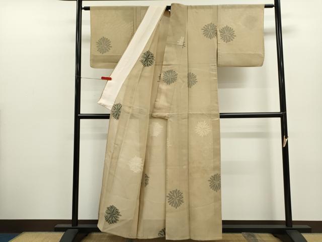 平和屋着物＊夏物　紗紬　舞花文　正絹　逸品　CABJ2582ze