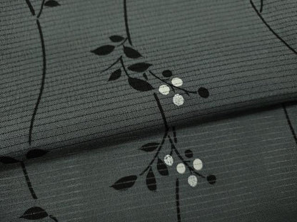 平和屋着物＊夏物　小紋　絽　枝葉文　正絹　逸品　CABJ2585ze