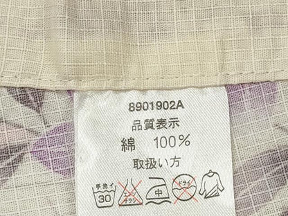 平和屋着物∴夏物　浴衣　綿紅梅　枝花文　金彩　逸品　CABJ2590ze