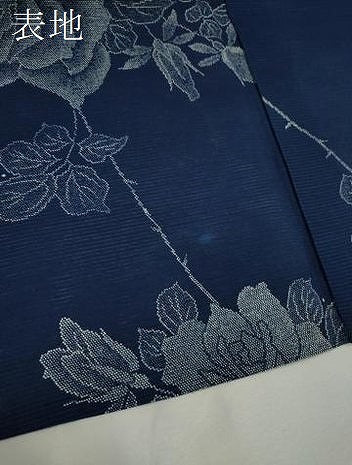 平和屋着物∴夏物　浴衣　綿絽　無形文化財　東京新粋染　薔薇　手縫い　注染　綿　反端付き　逸品　CABJ2591ze