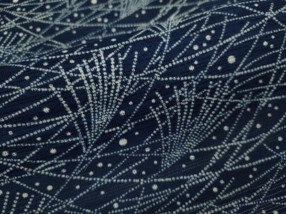 平和屋着物∴夏物　浴衣　綿絽　注染　手縫い　藍　芒　綿　逸品　CABJ2592ze