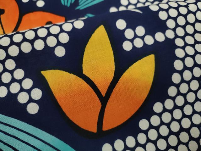 平和屋着物∴夏物　浴衣　注染　手縫い　草花文　綿　逸品　CABJ2600ze