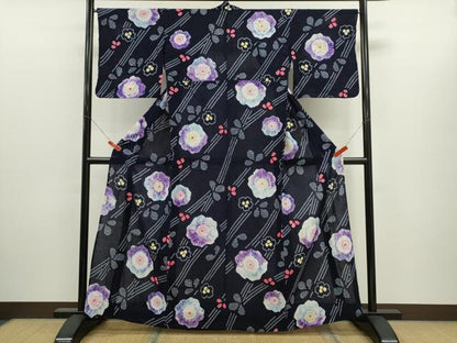 平和屋着物∴夏物　浴衣　有松鳴海絞り　舞花文　綿　逸品　CABJ2603ze