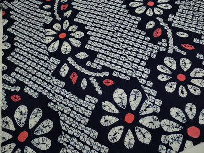 平和屋着物∴夏物　浴衣　有松鳴海絞り　舞花文　綿　逸品　CABJ2605ze