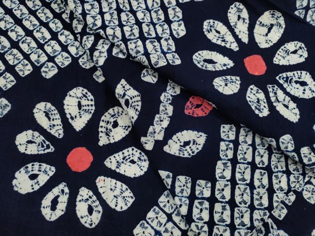 平和屋着物∴夏物　浴衣　有松鳴海絞り　舞花文　綿　逸品　CABJ2605ze